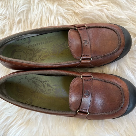 Merrell Women’s Brown Leather Loafers - Picture 1 of 12